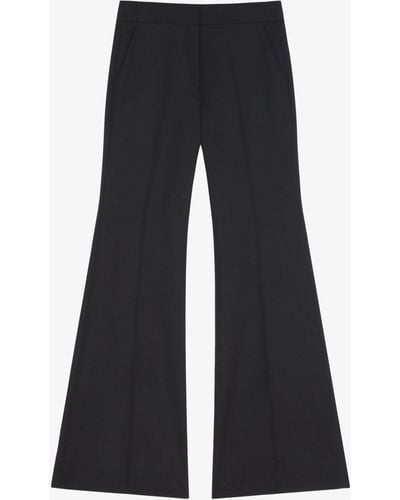 Givenchy Pantalon de tailleur évasé en laine tricotine et mohair - Noir