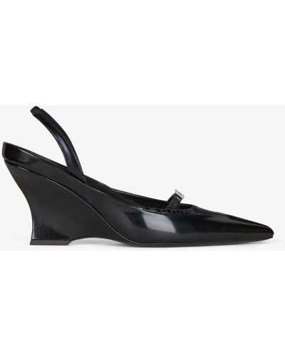 Givenchy Raven Slingbacks In Leather And Ayers - White