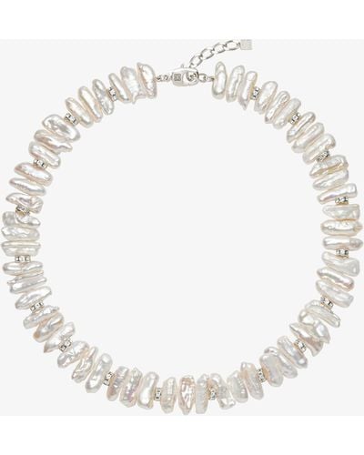 Givenchy Pearl Necklace With Crystals - White