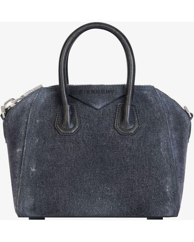 Givenchy Sac Antigona mini en denim délavé - Bleu