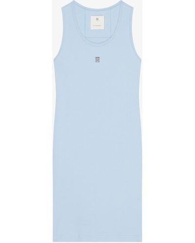 Givenchy Tank Dress In Cotton With 4g Detail - Blue