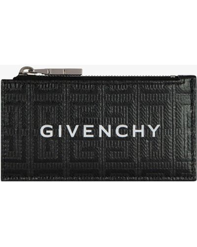 Givenchy Portacarte con zip in tela spalmata 4G - Bianco