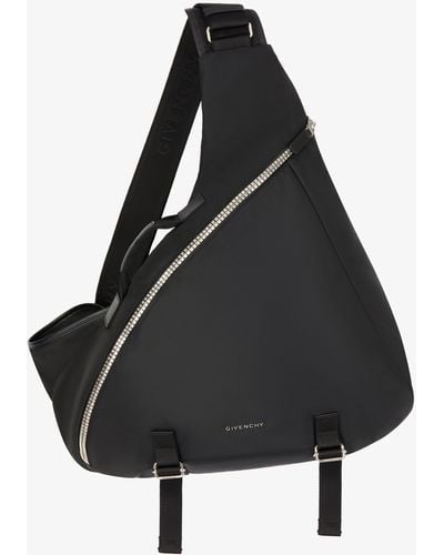 Givenchy Borsa G-Zip Triangle modello grande in nylon - Nero