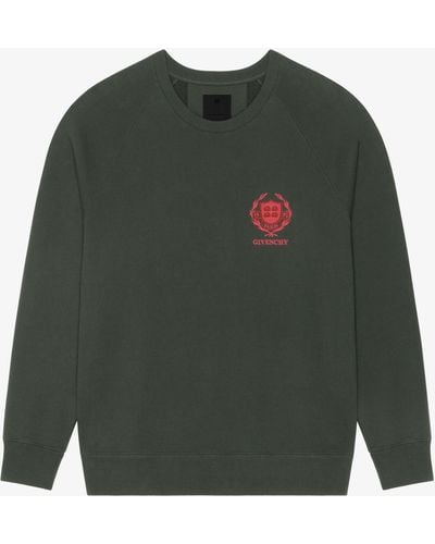Givenchy Sweatshirt slim Crest en molleton - Vert