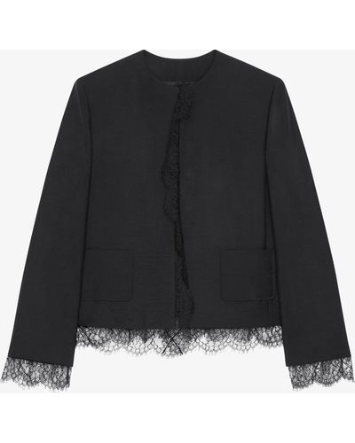 Givenchy Giacca in lana e mohair con pizzo - Nero