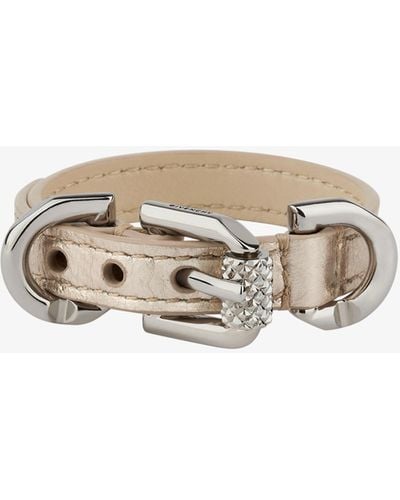 Givenchy Bracciale Voyou in pelle laminata e metallo - Bianco