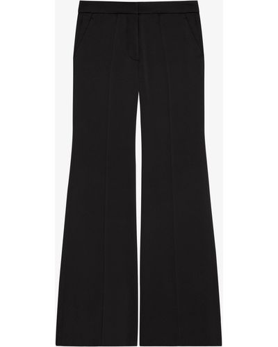 Givenchy Pantalon de tailleur évasé en crêpe envers satin - Noir