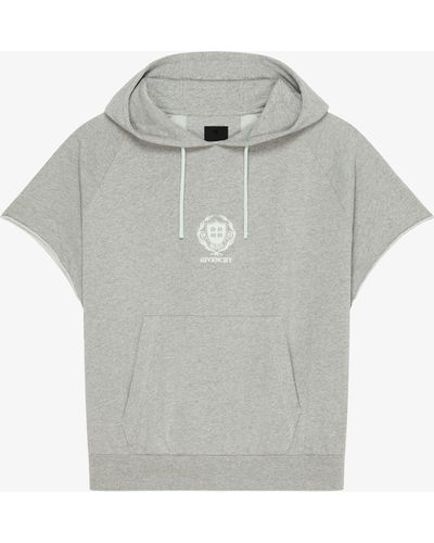 Givenchy Crest Oversized Sleeveless Hoodie - Gray