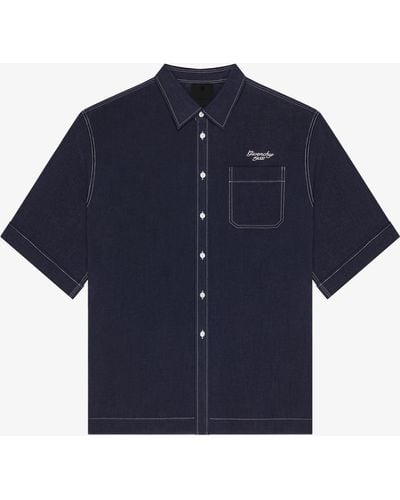 Givenchy 1952 Shirt In Linen - Blue