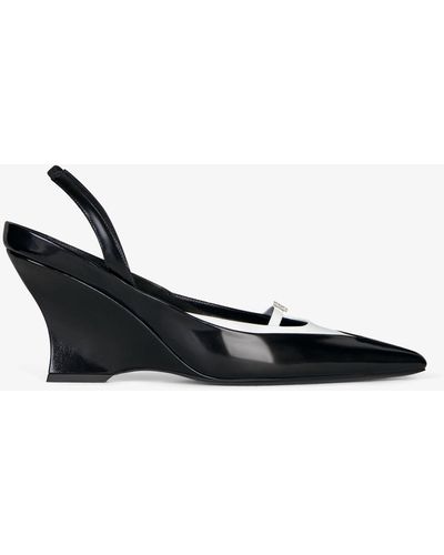Givenchy Raven Slingbacks In Leather And Ayers - White