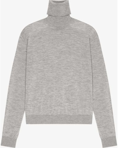 Givenchy Pull à col roulé en cachemire et soie - Gris