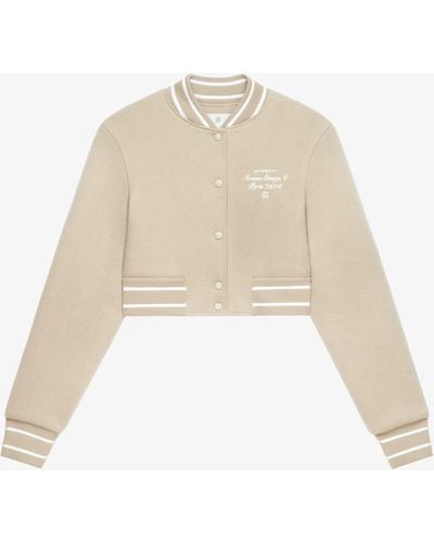 Givenchy Blouson varsity cropped en laine - Neutre