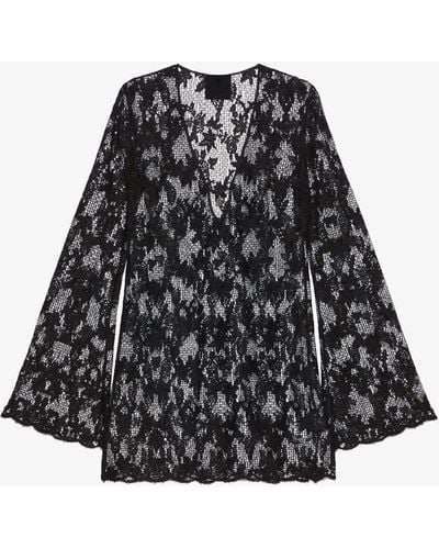 Givenchy Robe en dentelle à détail 4G - Noir