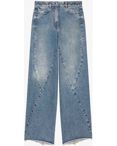 Givenchy Jeans in denim oversize con cuciture a vista - Blu