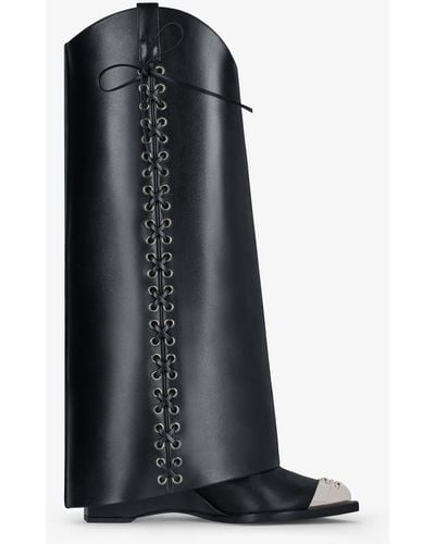 Givenchy Shark Lock Cowboy Boots - Black