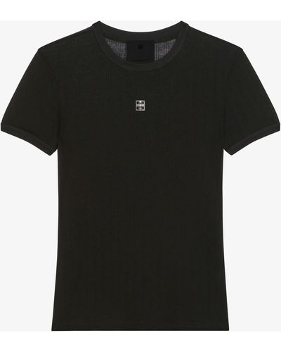 Givenchy T-shirt slim in cotone trasparente - Nero