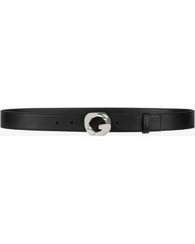 Givenchy Cintura con fibbia G-Chain in pelle pieno fiore - Bianco