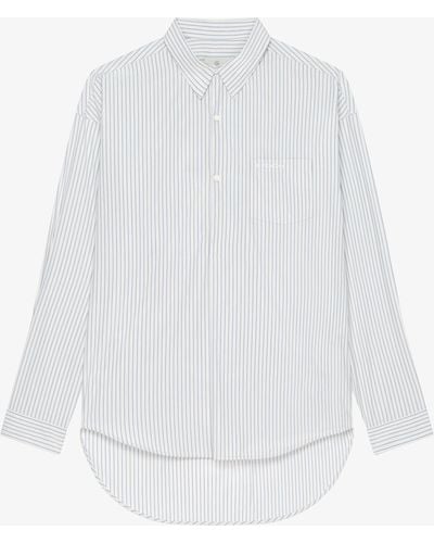 Givenchy Oversized Asymmetrical Striped Shirt - White