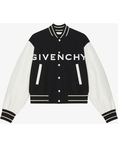 Givenchy Blouson varsity en laine et cuir - Noir