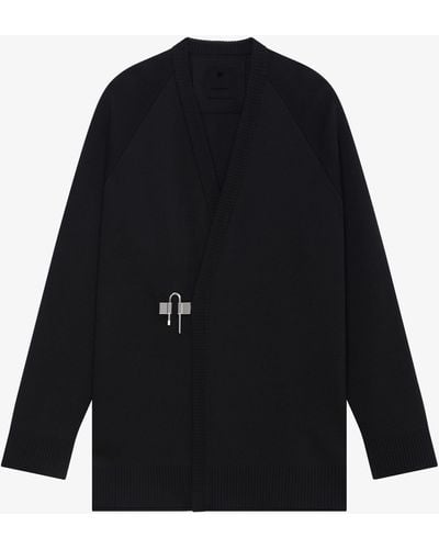 Givenchy Cardigan U-Lock in lana e seta - Nero