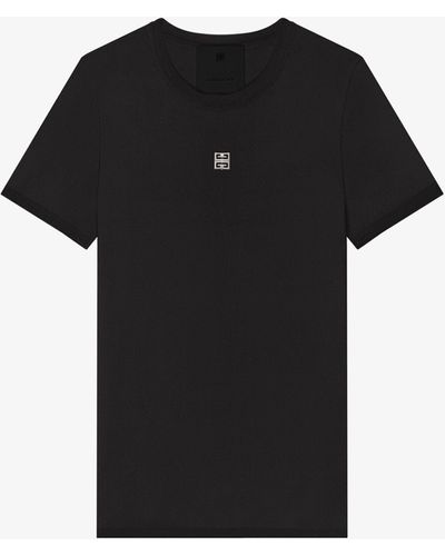 Givenchy T-shirt slim en coton avec logo 4G - Noir