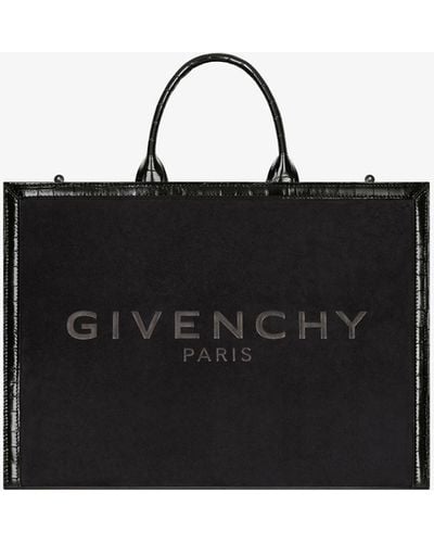Givenchy G Tote media in pelle scamosciata - Nero