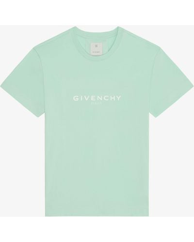 Givenchy T-shirt slim Reverse in cotone - Verde