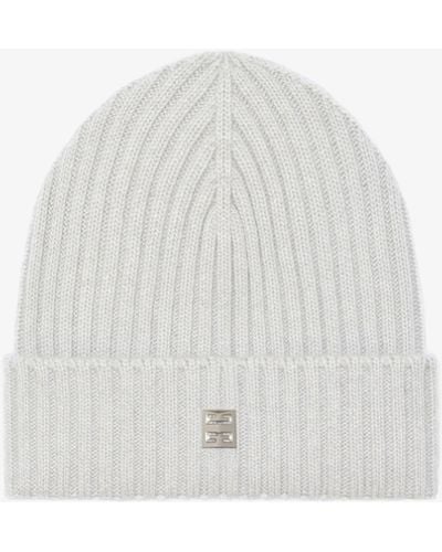 Givenchy Ribbed Beanie - White
