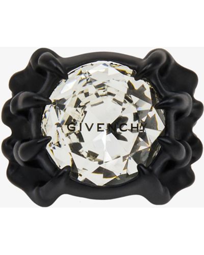 Givenchy Bague G Skull en émail avec cristal - Noir