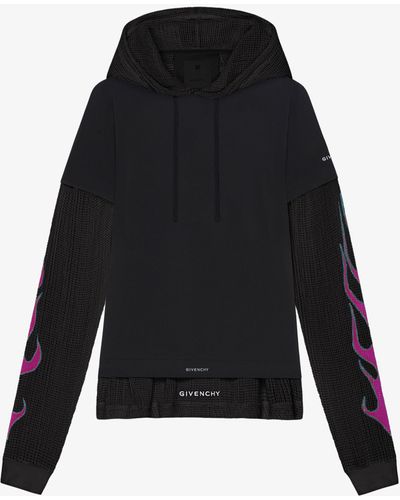 Givenchy Overlapped Hooded T-Shirt - Black