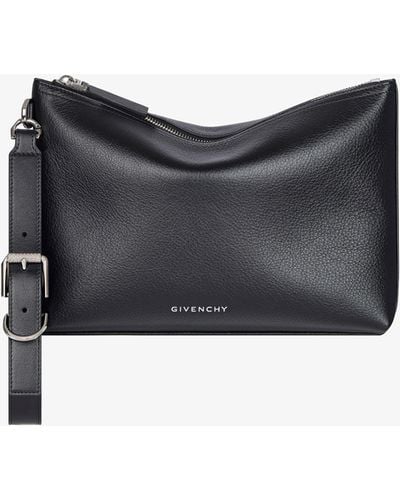 Givenchy Voyou Pouch In Grained Leather - Grey
