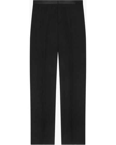 Givenchy Pantalon de tailleur en laine à ceinture satin - Noir