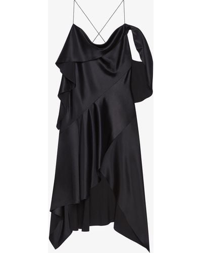 Givenchy Abito drappeggiato asimmetrico in satin - Nero