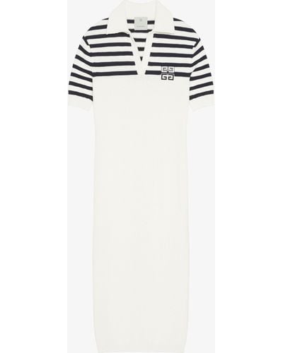Givenchy 4G Striped Polo Dress - White