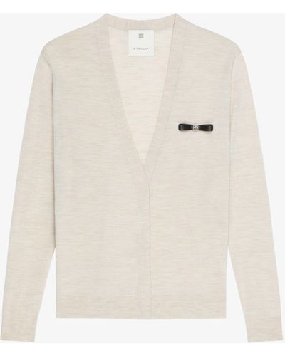 Givenchy Cardigan In Wool With 4g Bow Detail - White