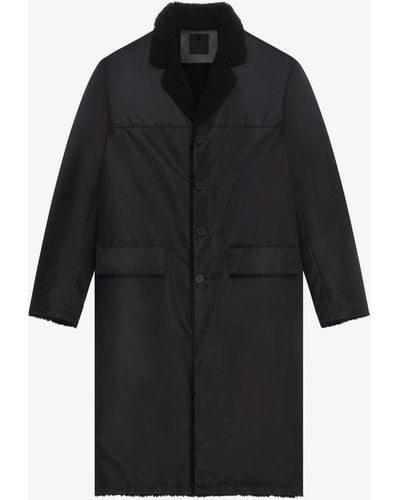 Givenchy Manteau long avec doublure en shearling - Noir