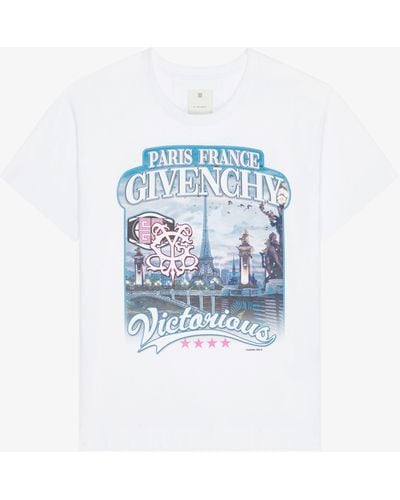 Givenchy World Tour Boxy Fit T-Shirt - Blue