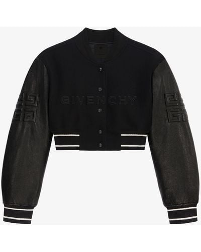 Givenchy Cropped Varsity Jacket - Black