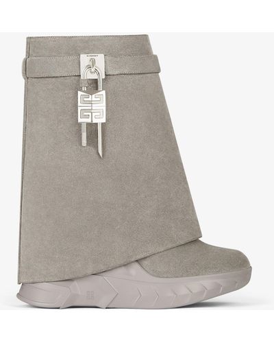 Givenchy Shark Lock Biker Ankle Boots - Grey