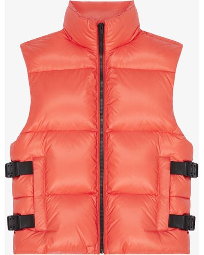 Givenchy Sleeveless Puffer Jacket With Buckles - Red