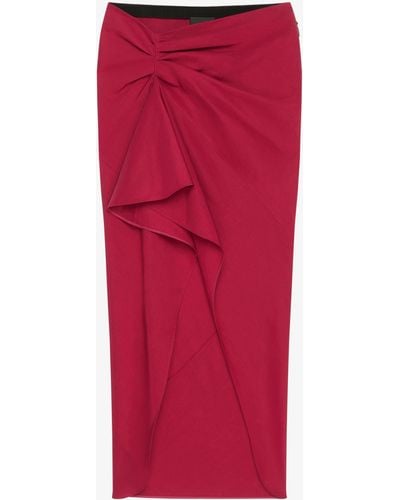 Givenchy Asymmetric Draped Skirt - Red