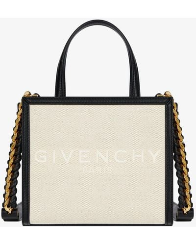 Givenchy Mini G Tote in tela e pelle - Neutro