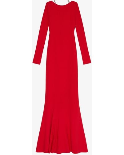Givenchy Backless Dress With G Link Chain Straps - Red