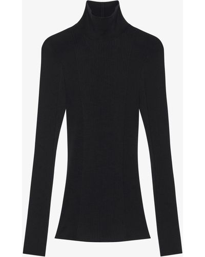 Givenchy Pull à col roulé en tricot tubulaire - Noir