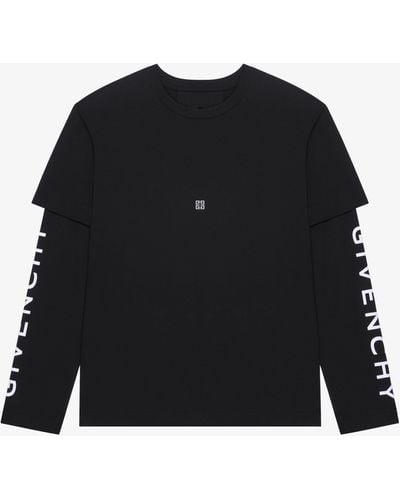 Givenchy T-shirt in cotone effetto sovrapposto - Nero