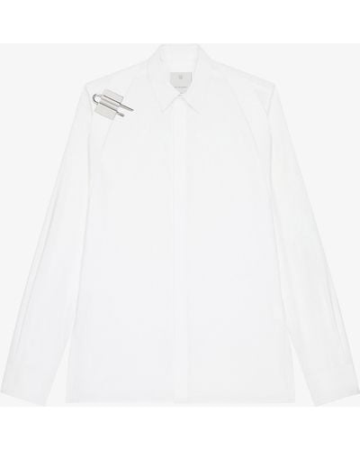 Givenchy Chemise en popeline avec harnais U-Lock - Blanc