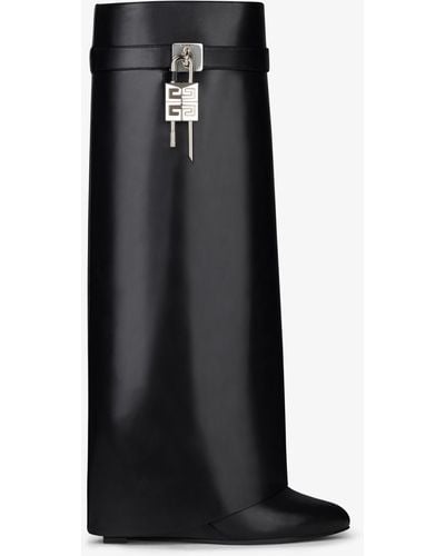 Givenchy Bottes Shark Lock coupe ample en cuir - Noir