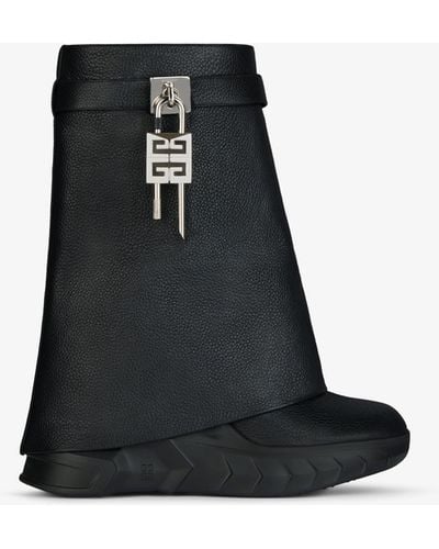 Givenchy Shark Lock Biker Ankle Boots - Black