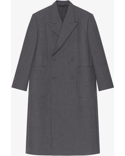 Givenchy Manteau oversize à double boutonnage en laine - Gris