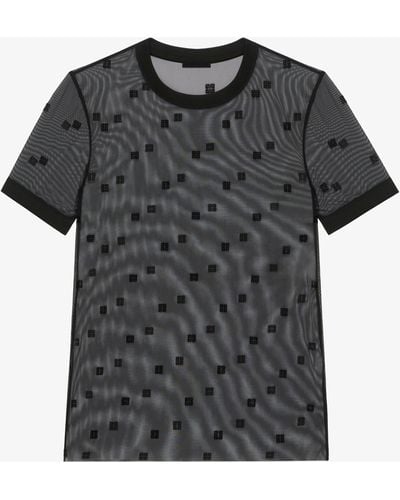 Givenchy T-shirt slim en tulle 4G - Noir